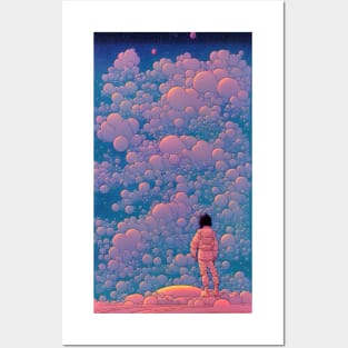 Girl On Strange Planet Star gazing Posters and Art